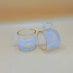 12-Piece Transparent Glass Tea Cup and Saucer Set with Matching Saucers