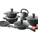 Modern Stainless Steel Knife Set with Block, 7-Piece Kitchen Set with Storage Stand