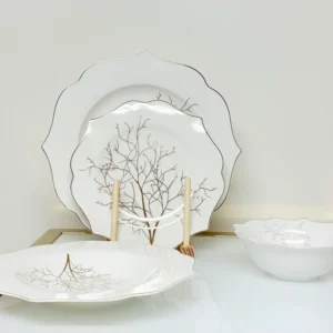 24-piece tree branch porcelain dinnerware set