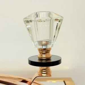 Crystal Glass Triple Candle Holder - Elegant Arch Design with Gold Base