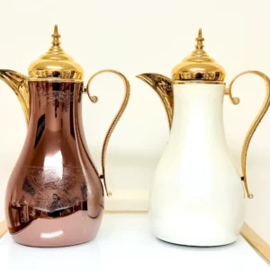 Elegant Thermal Coffee Carafe with Gold Handle