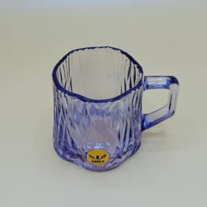 Crystal Glass Pitcher Set with 4 Matching Glasses - Textured Design & Gold Lid