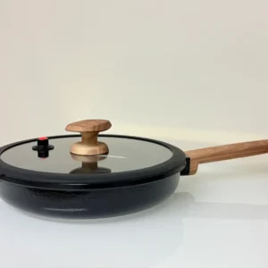 Nonstick Frying Pan with Glass Lid - 9.5in & 11in (Black or White)