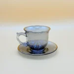 12-Piece Transparent Glass Tea Cup and Saucer Set with Matching Saucers