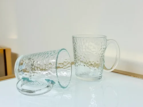 textured glass tumblers