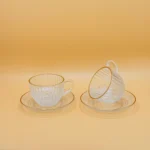 12-Piece Transparent Glass Tea Cup and Saucer Set with Matching Saucers