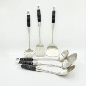 7-Piece Stainless Steel Cooking Utensil Set with Stand