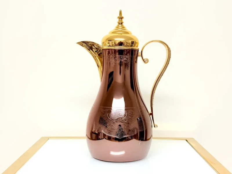 Elegant Thermal Coffee Carafe with Gold Handle - 1L Insulated Server (Cream or Mocha)