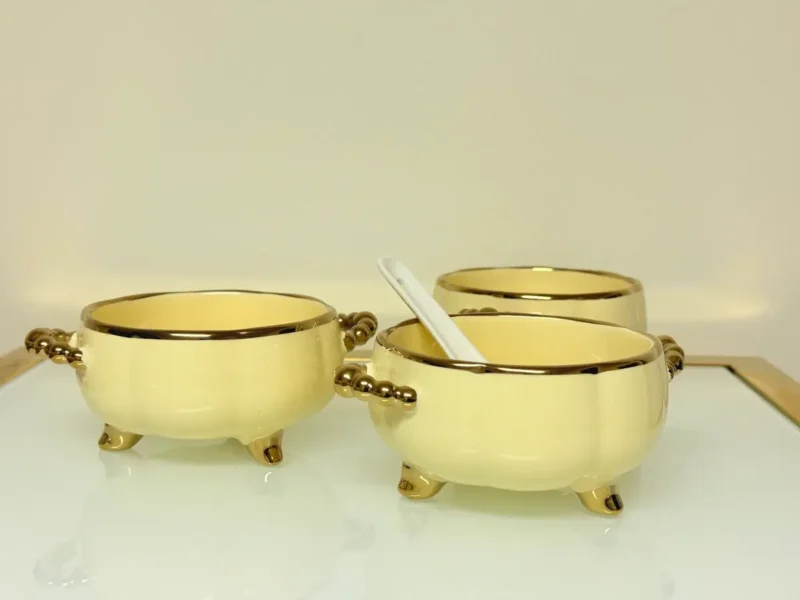 Luxury Ceramic Soup Bowl Set with Stand and Spoons - 15 Piece Serving Set (Black, Cream, Mocha, White)