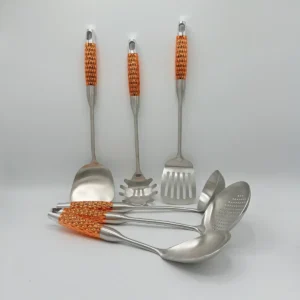 7-Piece Stainless Steel Cooking Utensil Set with Stand