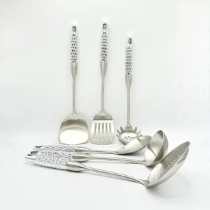 7-Piece Stainless Steel Cooking Utensil Set with Stand
