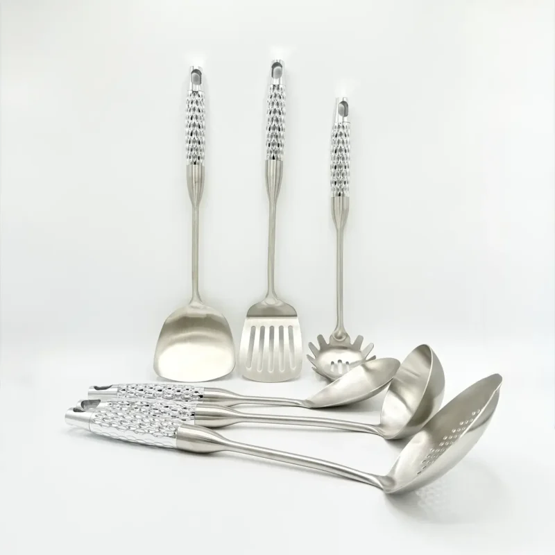 7-Piece Stainless Steel Cooking Utensil Set with Stand