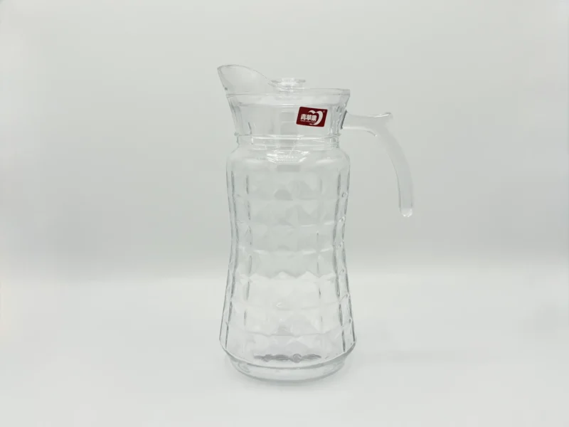 Glass Pitcher Set with Glasses - 57.5oz Pitcher + Six 9.4oz Glasses - Amber or Clear