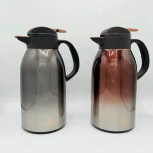 2.2L (74 oz) Glass-Lined Thermal Carafe with Push Button Lid - Gradient Black & Brown