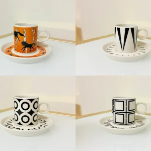 espresso cups with saucers
