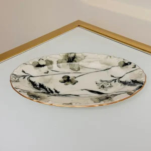 Set of 29 Turkish Porcelain Dinnerware Set with Watercolor Floral Design, Elegant Plates & Bowls