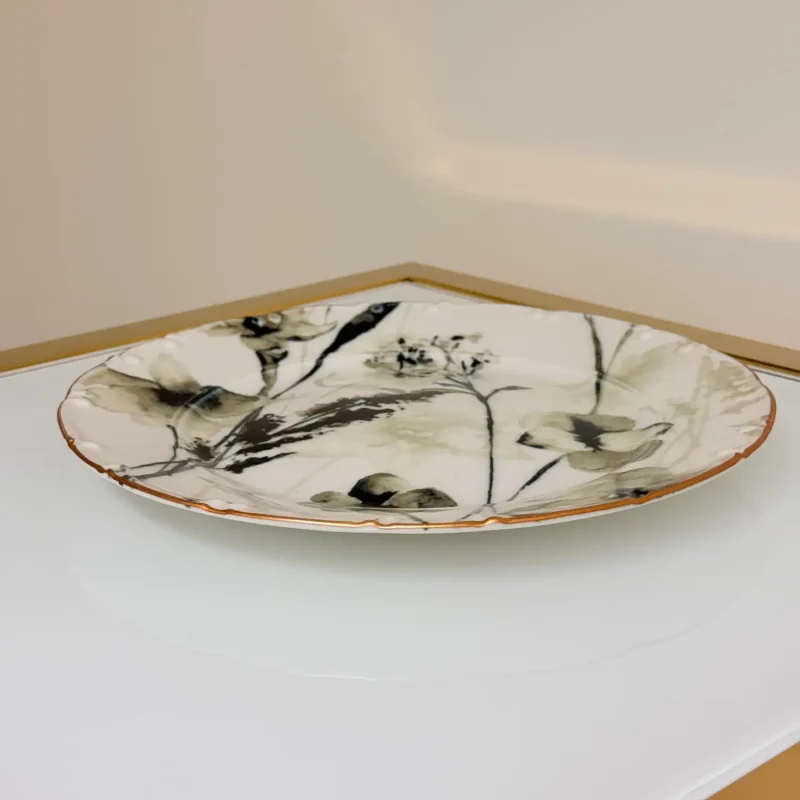 Set of 29 Turkish Porcelain Dinnerware Set with Watercolor Floral Design, Elegant Plates & Bowls