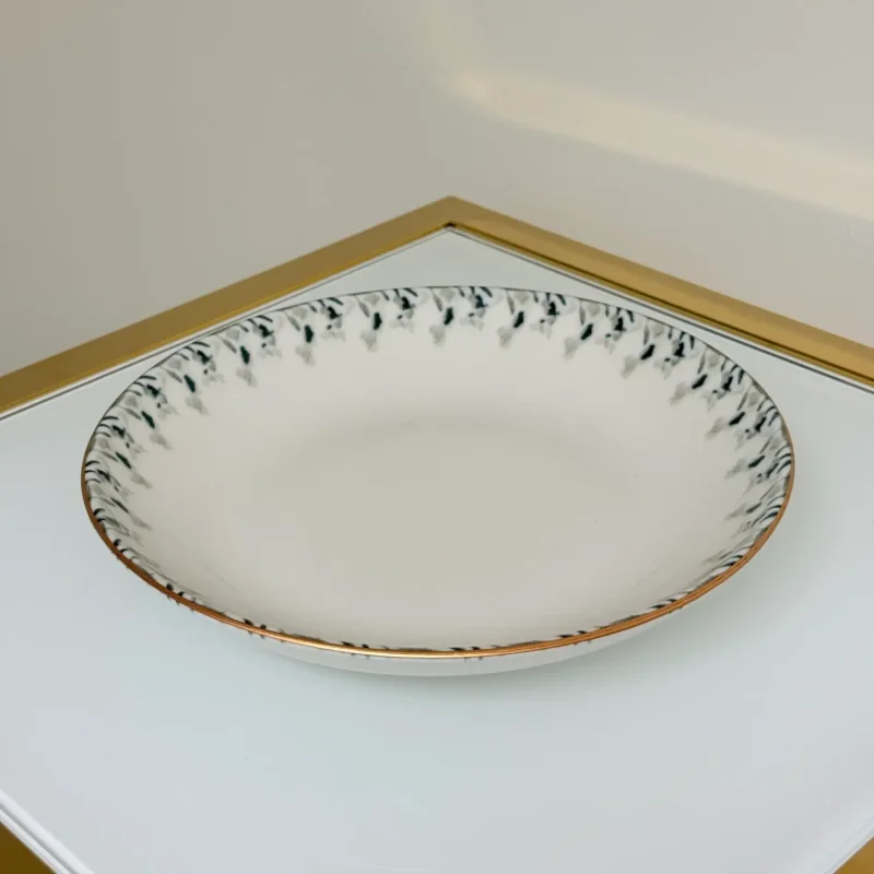 Set of 29 Turkish Porcelain Dinnerware Set with Watercolor Floral Design, Elegant Plates & Bowls