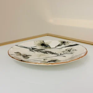 Set of 29 Turkish Porcelain Dinnerware Set with Watercolor Floral Design, Elegant Plates & Bowls